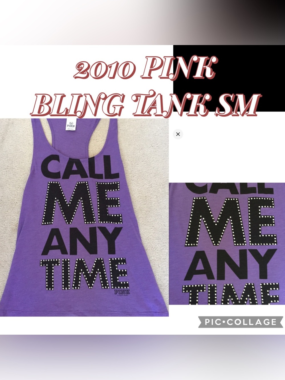 PINK by victoria’s Secret BLING RACERBACK TANK RARE 2010 COLLECTION